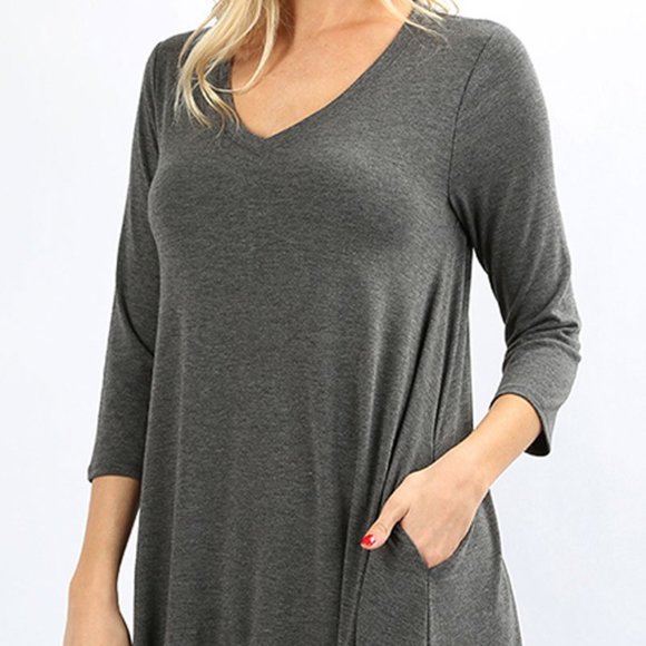 Tops - 💜 New Charcoal 3/4  Sleeve Top